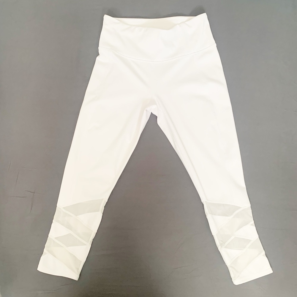 Athleta White High-Waisted Leggings with Mesh Detail Size Small